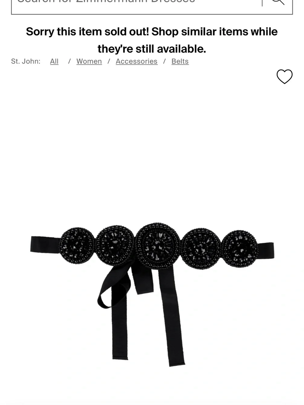 St. John Black Scalloped Decorative Belt